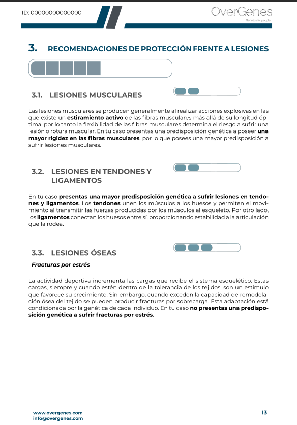 Contenido del informe MySport de Overgenes