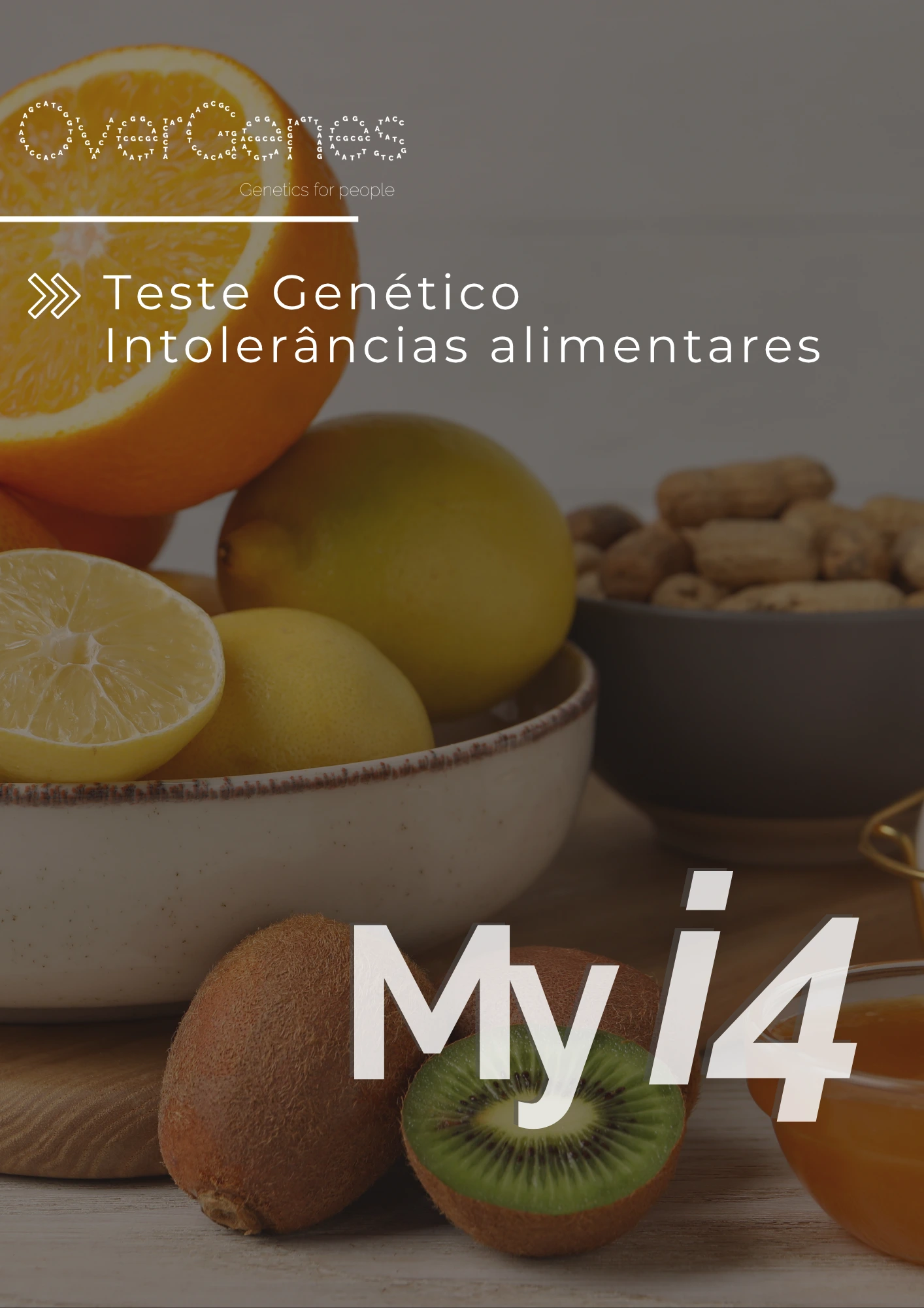 Teste genético de intolerâncias alimentares Myi4 da Overgenes — glúten, lactose, frutose e histamina